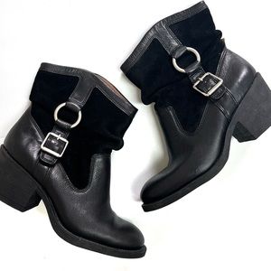 LUCKY BRAND Black Leather Western Cowboy Biker Boots